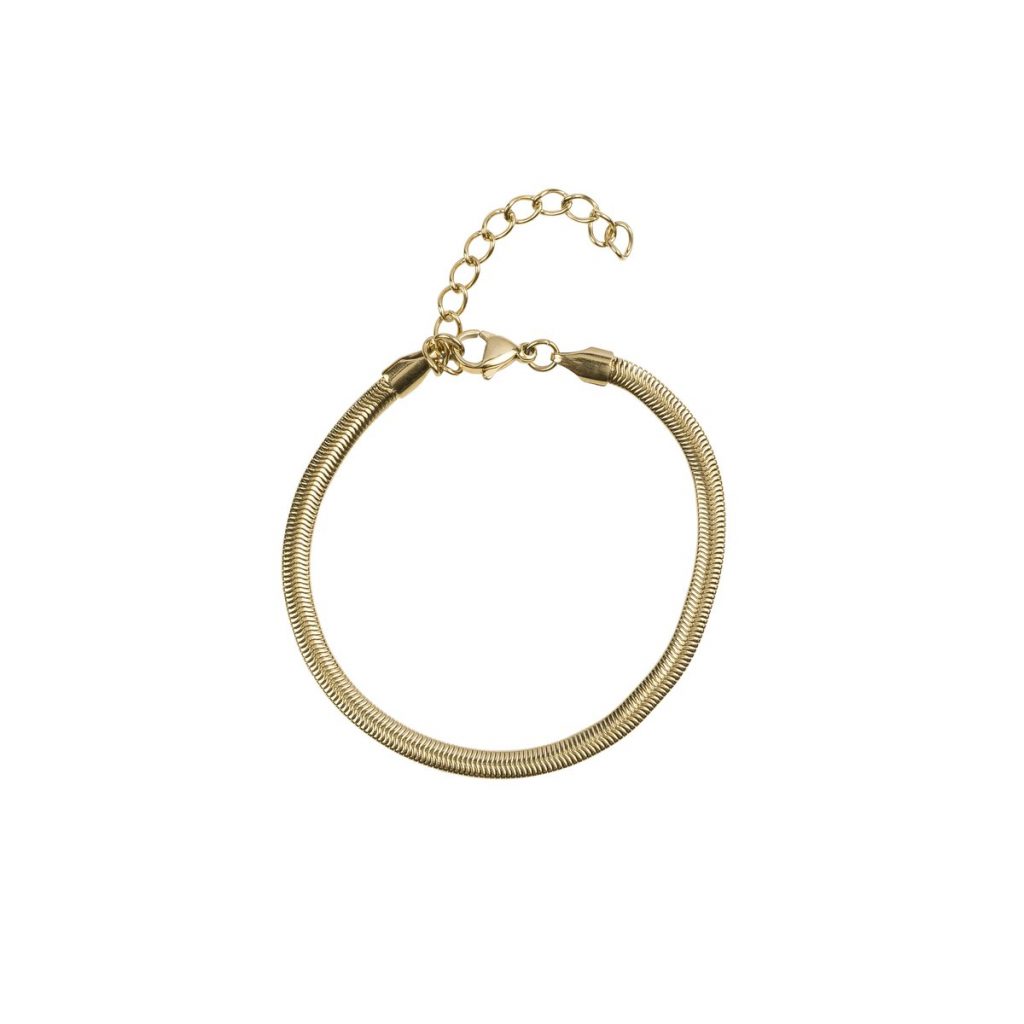 SNAKE CHAIN BRACELET THIN GOLD Erikas hudpleie